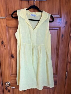Sleeveless Yellow Linen Dress